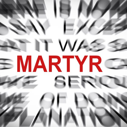 Blured text with focus on MARTYR